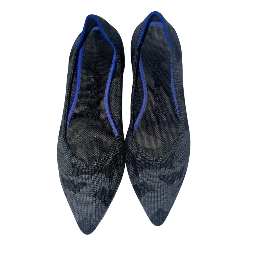 Rothy's Black and Gray Camo Pointed Flats Size 8.5